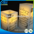 2015 Square Paraffin Flameless Yellow Flickering Flameless Led Candle